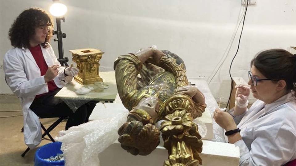 Restauración de la talla de la Virgen de los Ángeles de Cascante