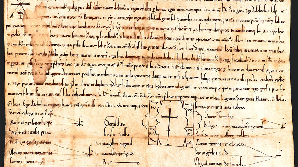 Pergamino del siglo XII microexposicion fitero