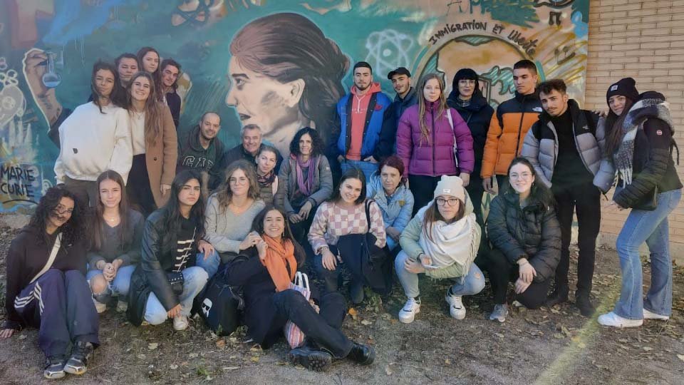 Alumnos del IES Benjamín de Tudela del proyecto Erasmus + Inmigration et liberté 