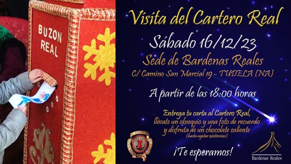 visita del cartero real 2023 a la sede de Bardenas en Tudela