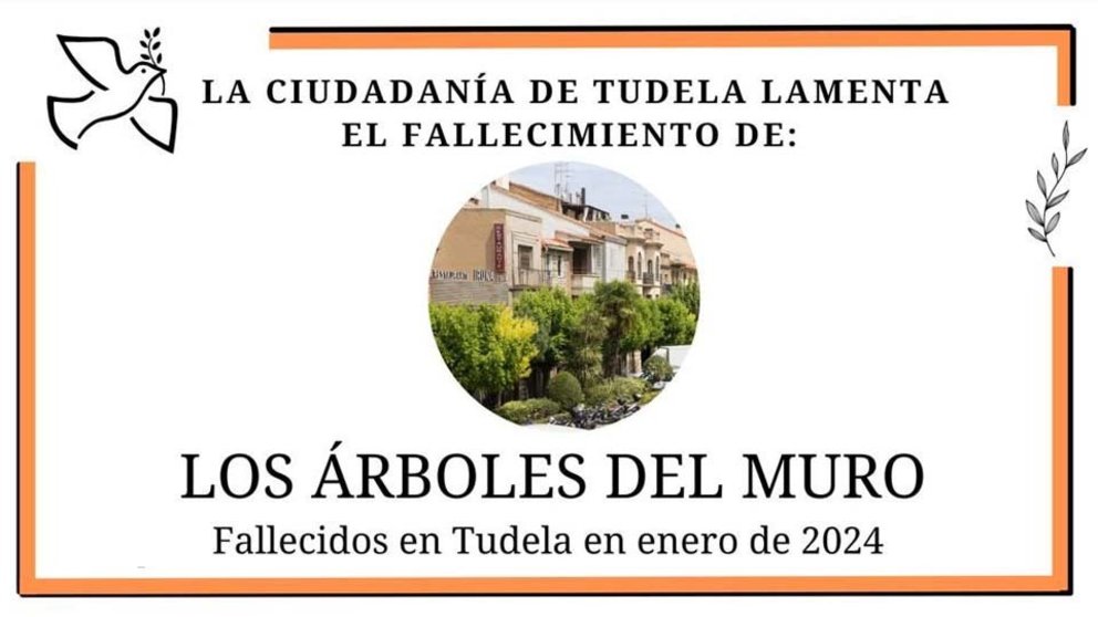 Funeral por los árboles del Muro en Tudela