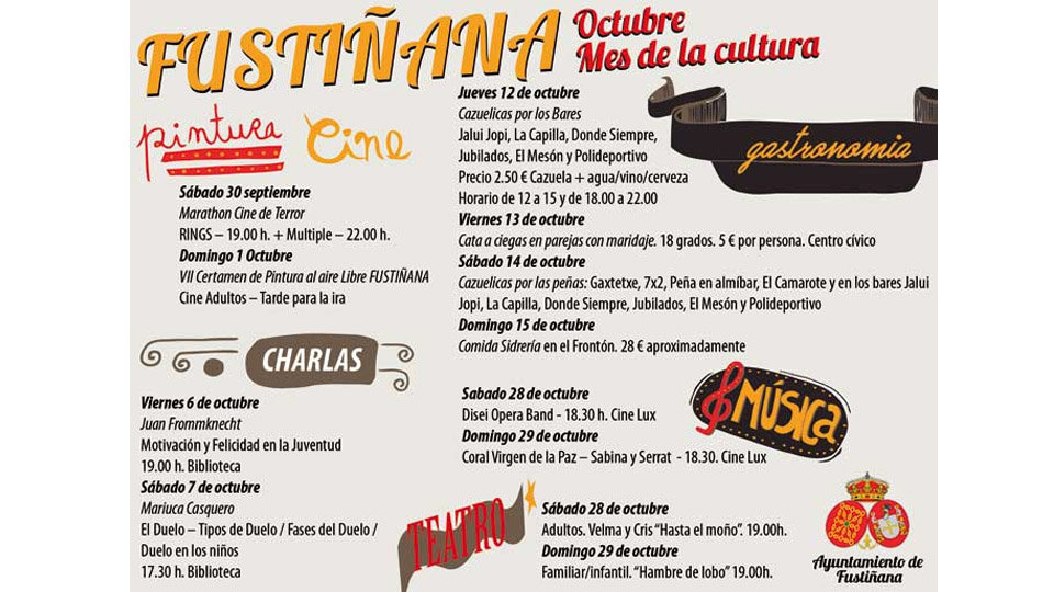 Octubre el mes de la cultura en Fustiñana