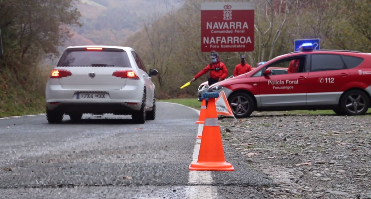 Policia Foral control carretera