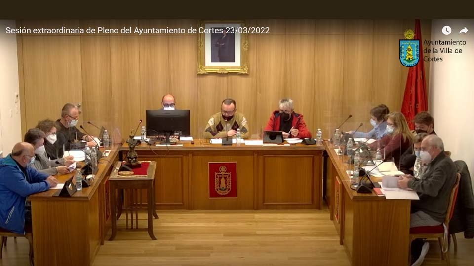 Pleno extraordinario del Ayuntamiento de Cortes 23 de marzo 2022