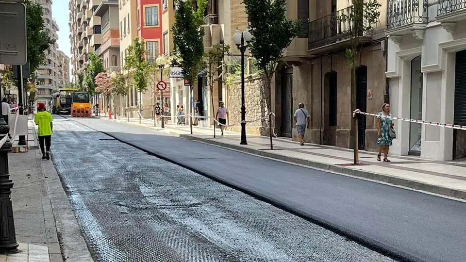 Reasfaltado de la Avenida Zaragoza de Tudela