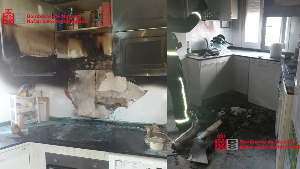 Incendio en la cocina de una vivienda en calle Díaz Bravo de Tudela
