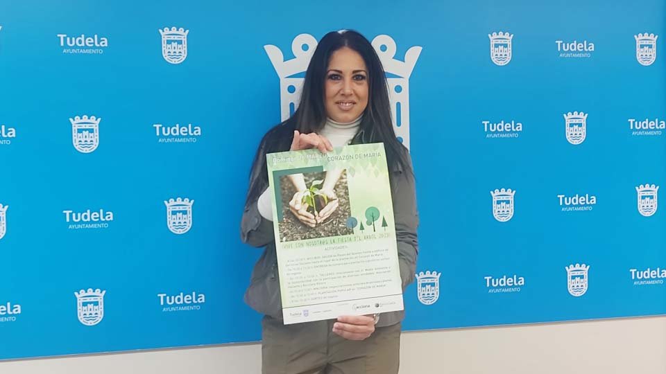Verónica Gormedino, Concejala de Medio Ambiente de Tudela, presenta el programa del Día del Árbol 2023