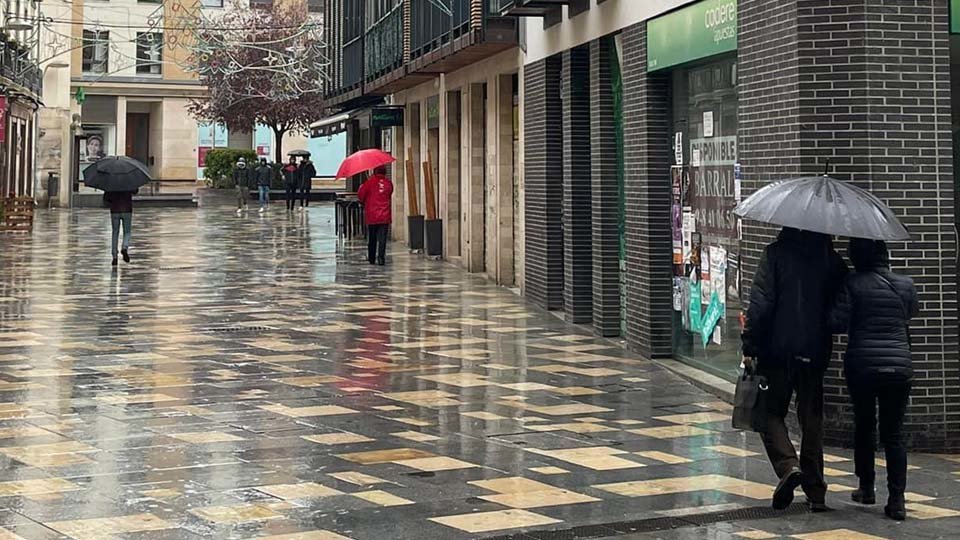 Lloviendo en Tudela. Foto Jesús Marquina