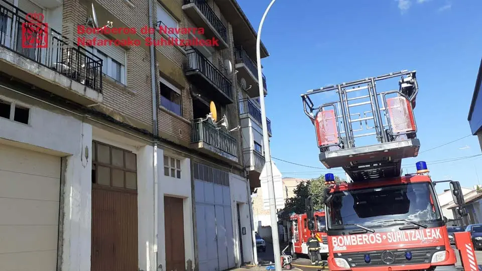 Vivienda incendiada en Cascante