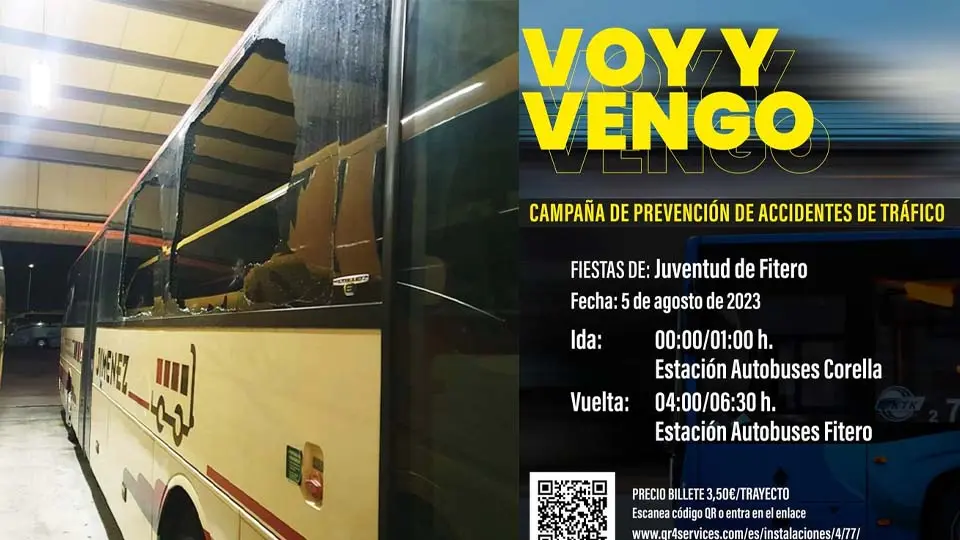 Autobús Voy y Vengo apedreado