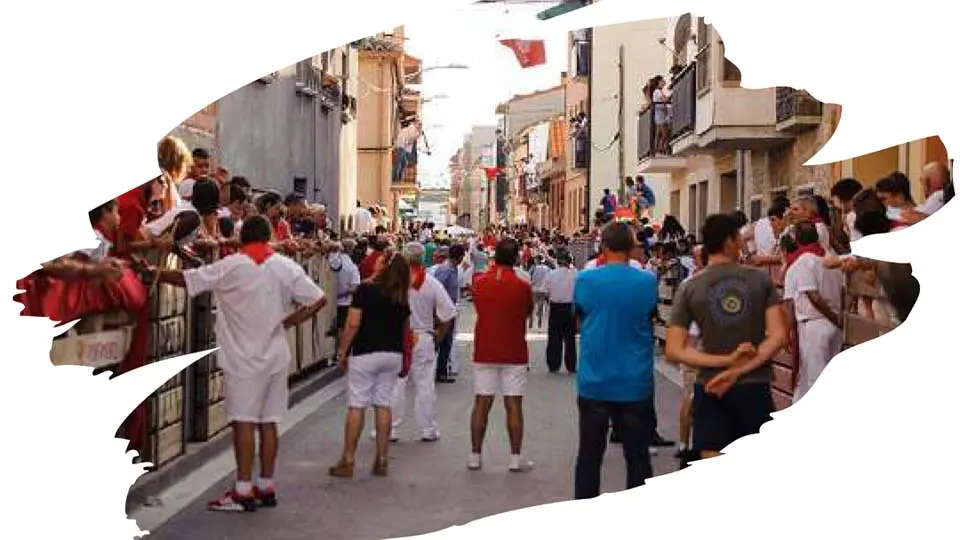 Encierro en Ribaforada. Foto incluida en el programa de San Bartolomé 2023