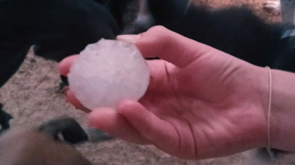 Granizo caído en Tudela en la noche del miercoles 16 de agosto