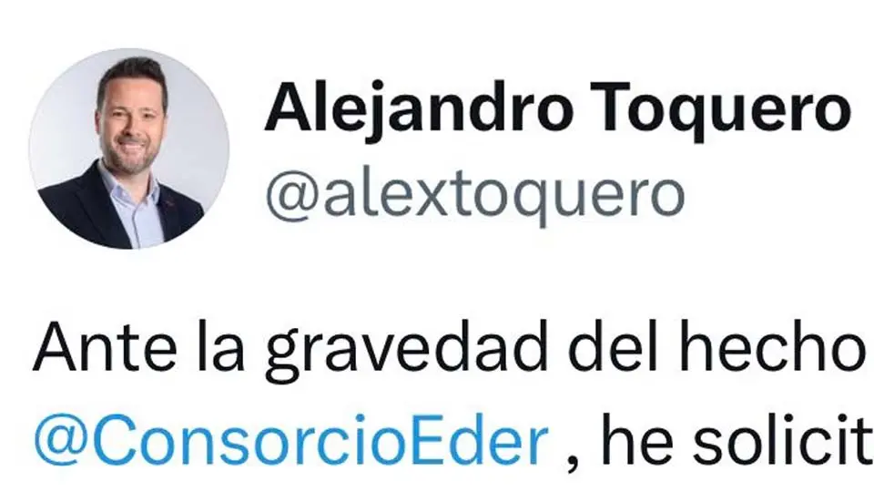 El Alcalde de Tudela y Presidente del Consorcio Eder anuncia una investigación en la entidad en sus redes sociales