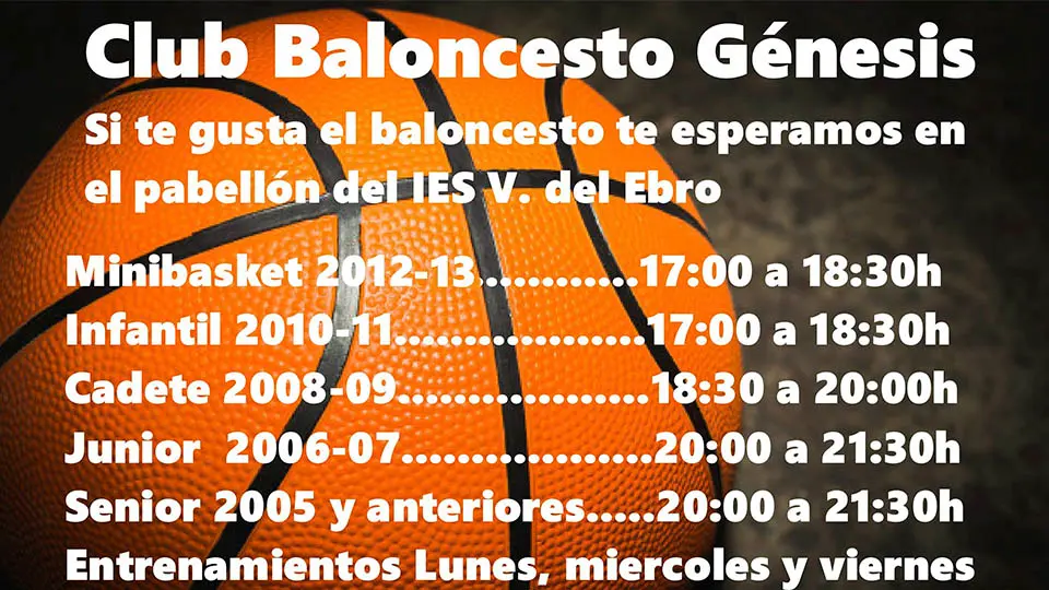 horario de entrenamiento del cb genesis