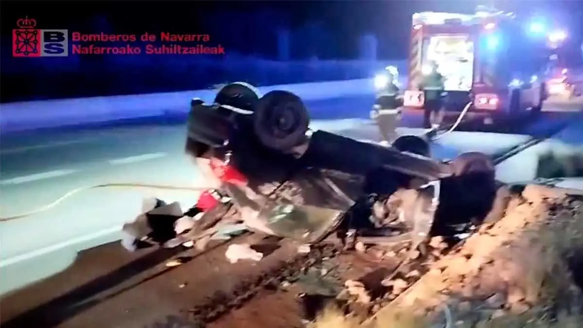 bomberos accidente A-68 Tudela