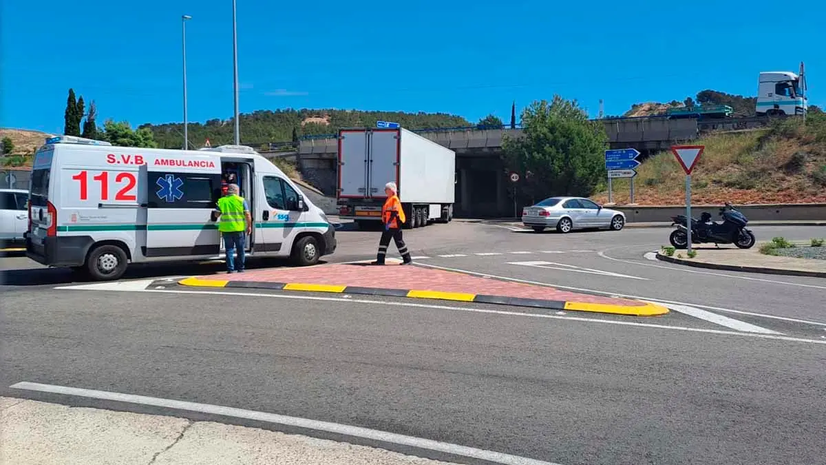 accidente rotonda covegan turismo motocicleta