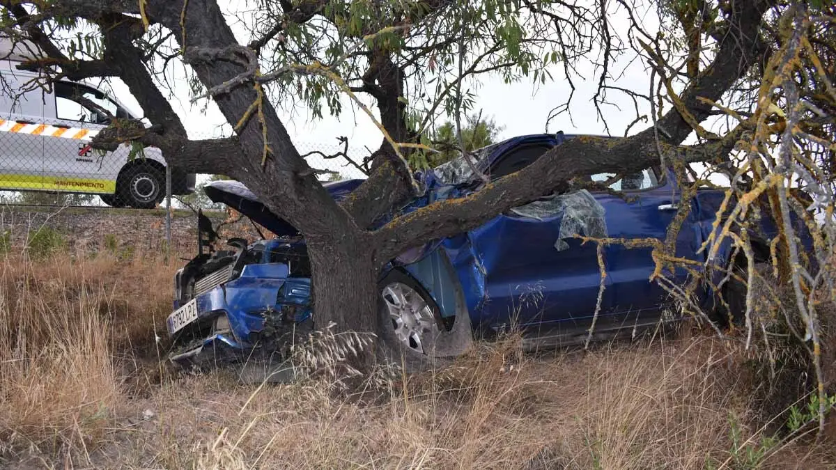 Accidente atendido en Corella (AP15), con herido leve. Foto Policía Foral