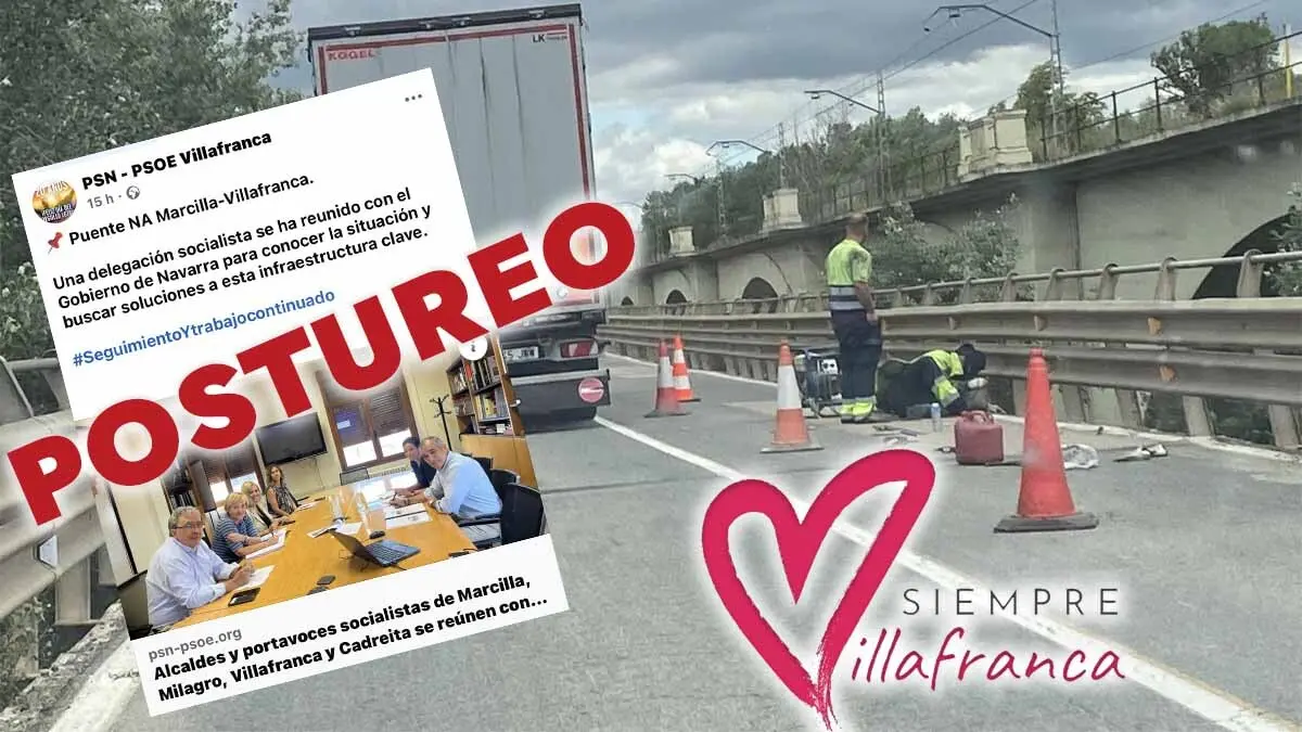 Polémica por la reunión del PSN sobre el puente de Marcilla