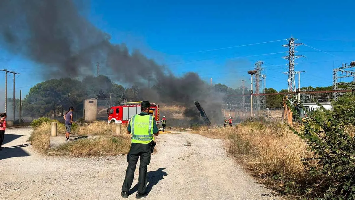 incendio cercano a la subestación eléctrica de caparroso