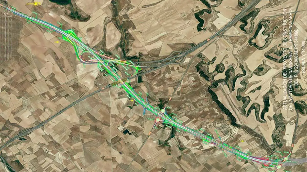 Plano actualizado del proyecto de construcción de la autovía A-15 en Corella