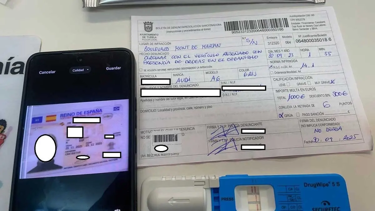 Policía local detiene a un conductor sin carné y positivo en drogas