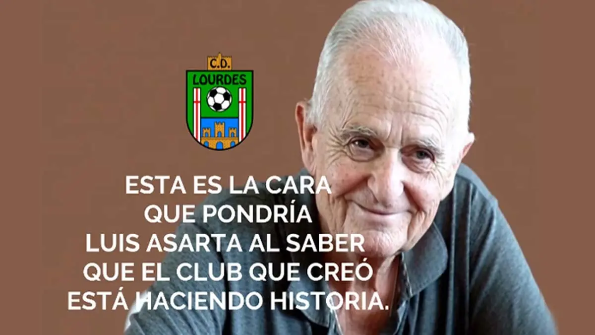 Recreación con IA de Luis Asarta Facebook Club Deportivo Lourdes - Tudela