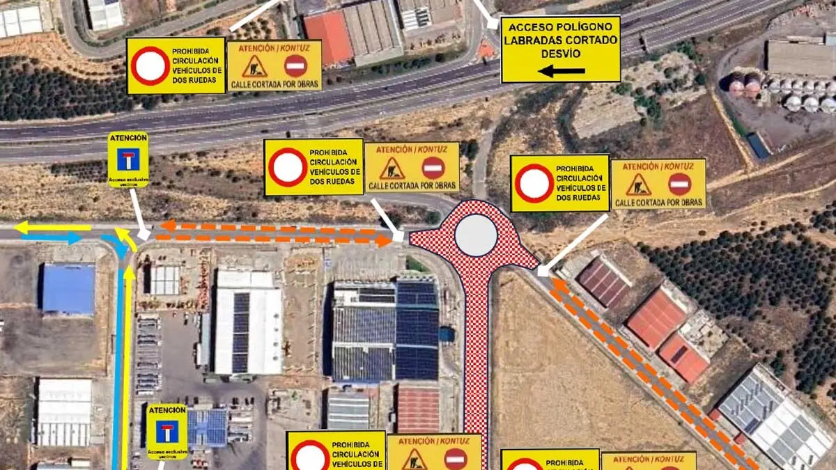 Obras de mejora en el polígono Las Labardas de Tudela