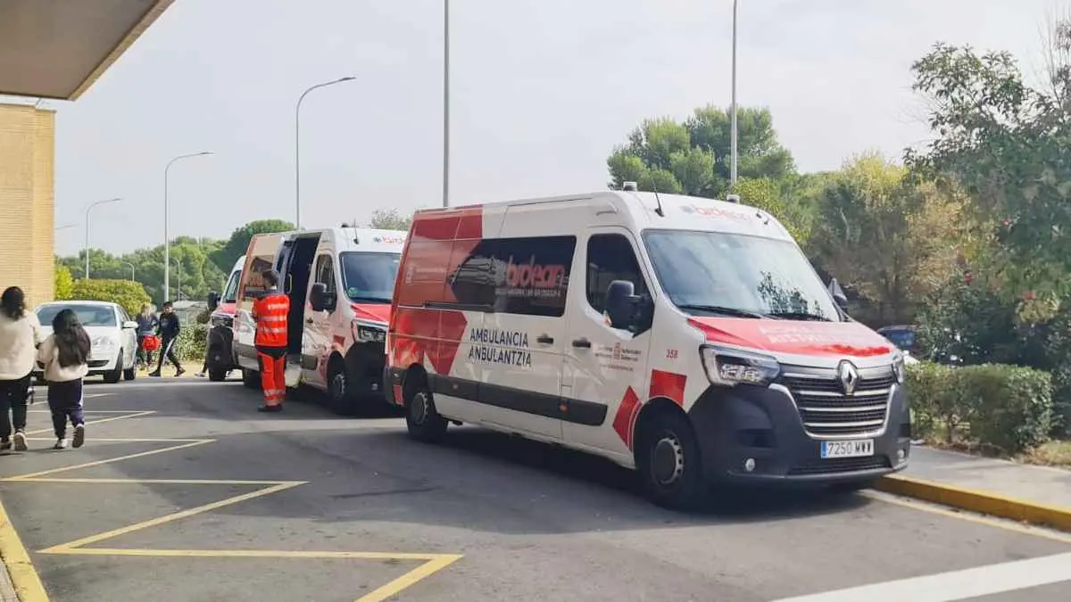 Transporte sanitario Bidean en el hospital de Tudela
