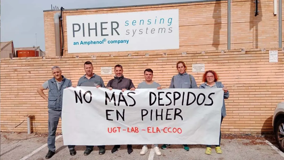 Concentración de trabajadores de PIHER Tudela