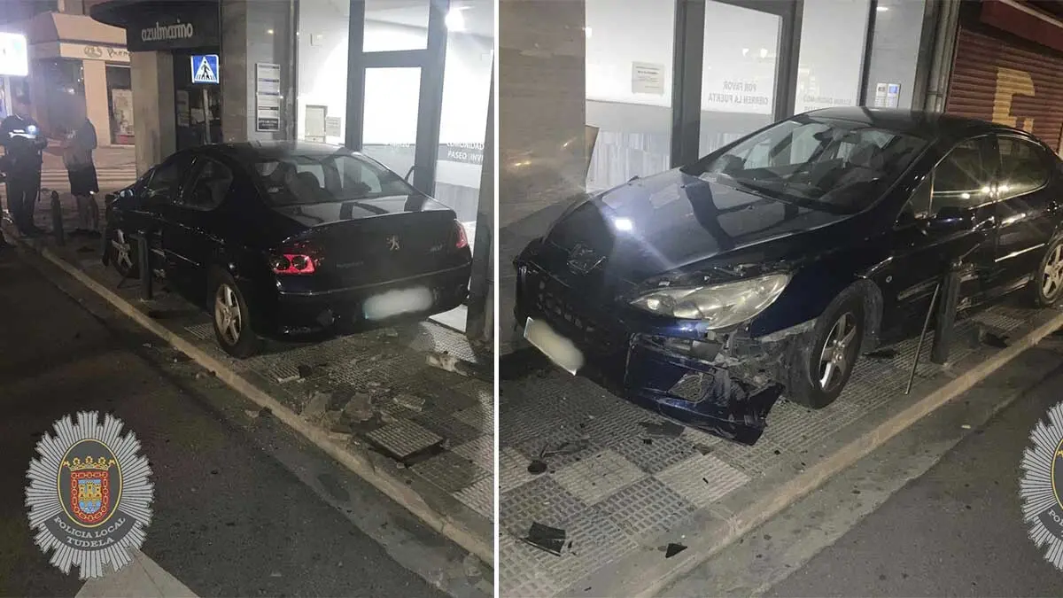 Accidente en el Paseo de Invierno de Tudela. Fotos Policía Local