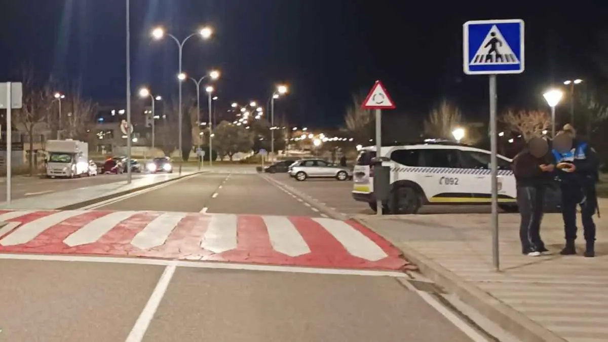 Atropello en Paseo de los poetas. Foto Polic&iacute;a local de Tudela