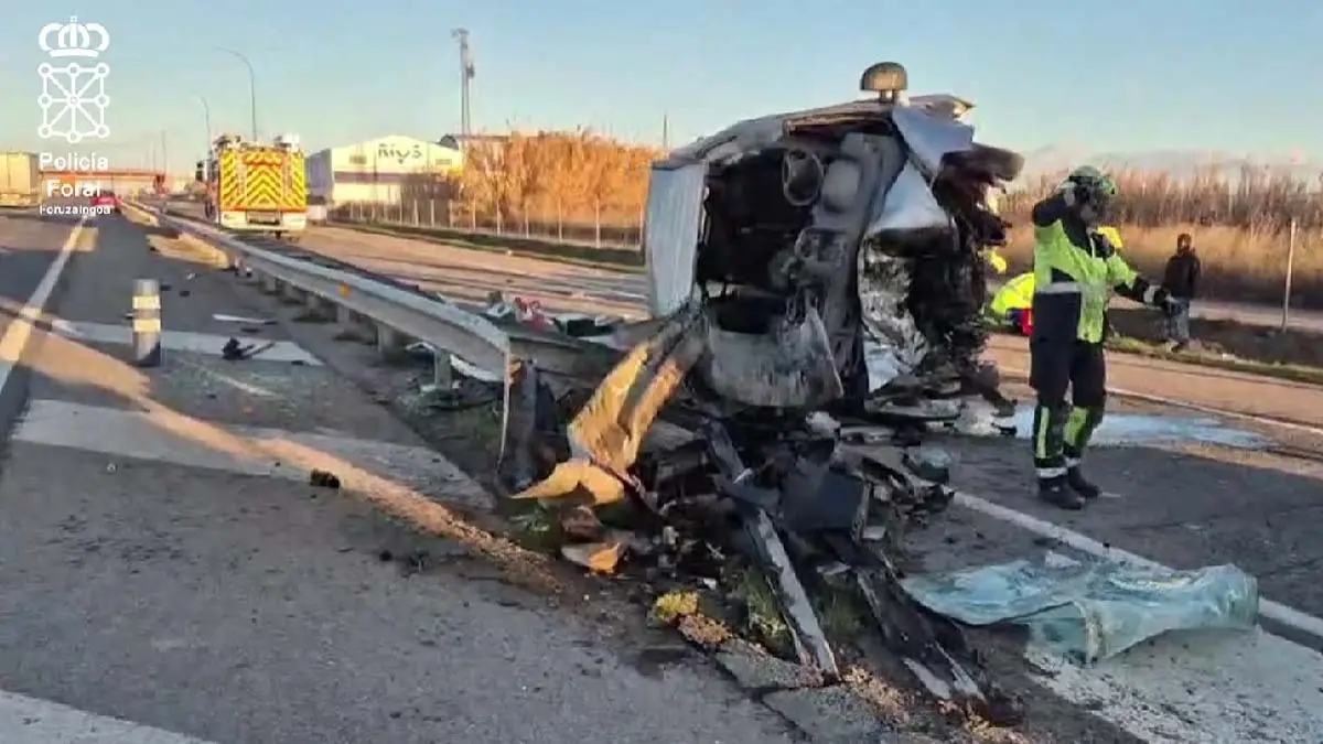 Accidente grave de circulaci&oacute;n en la A-68 a la altura de Ribaforada