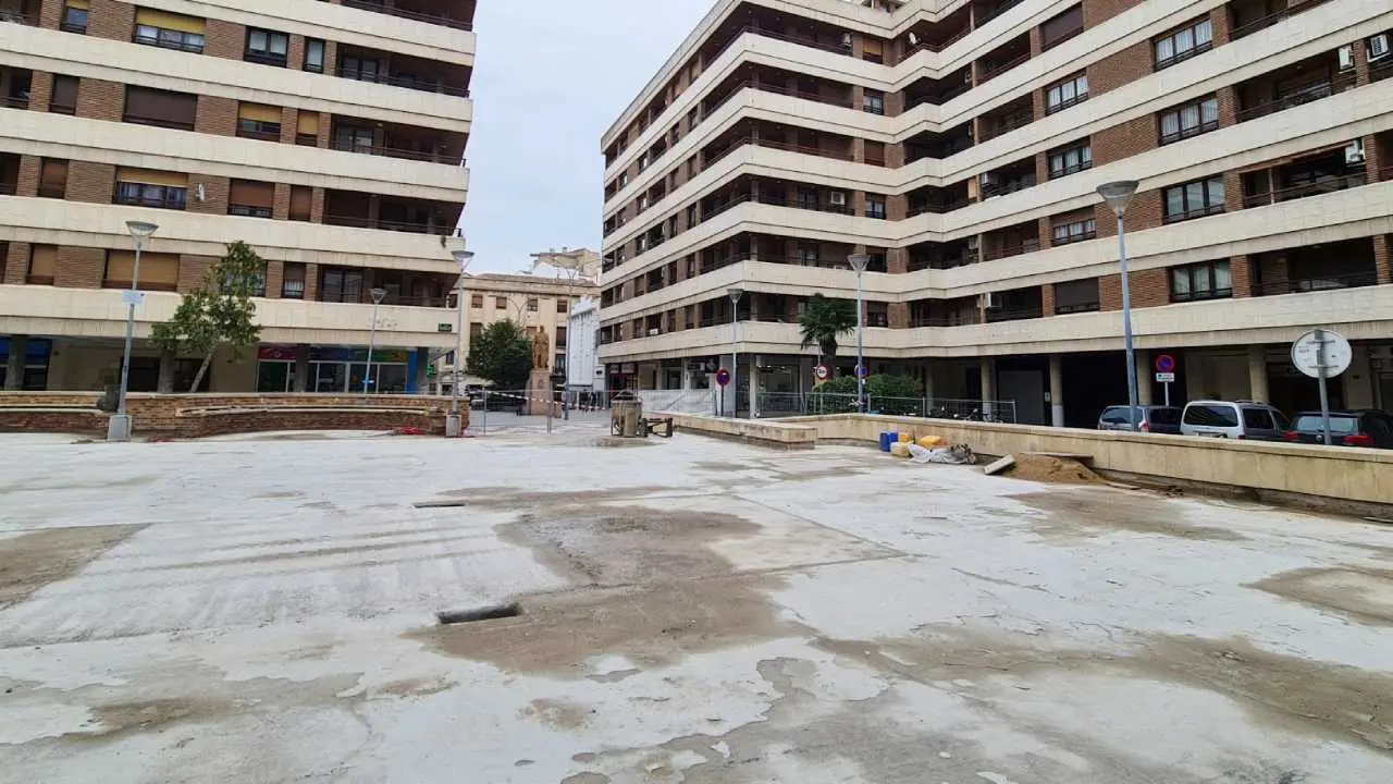 Obras en la Plaza Sancho el Fuerte de Tudela