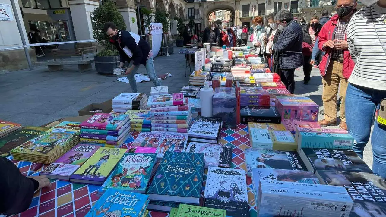 D&iacute;a del Libro en la Plaza de los Fueros a&ntilde;o 2021. Foto Jes&uacute;s Marquina