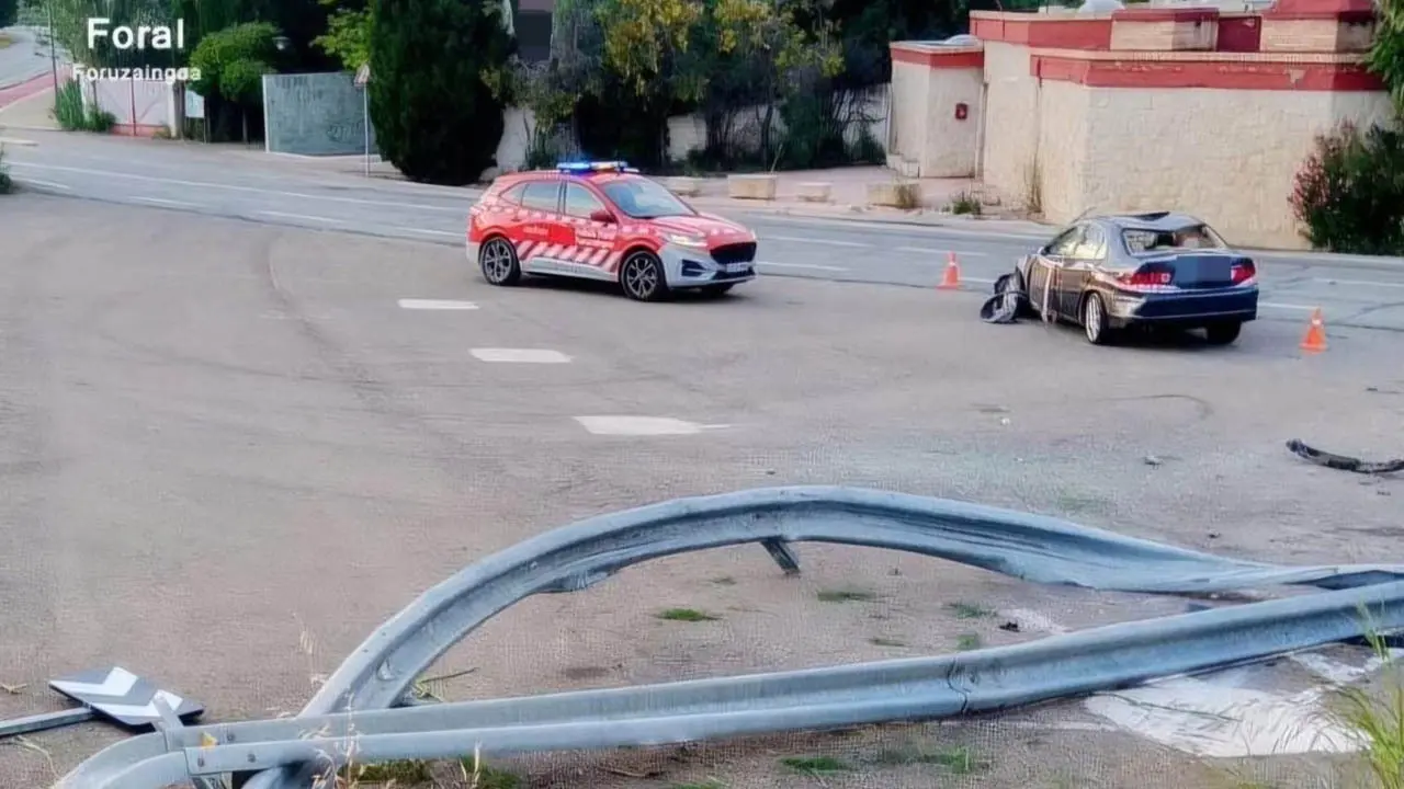 Accidente en Fontellas. Foto Polic&iacute;a Foral