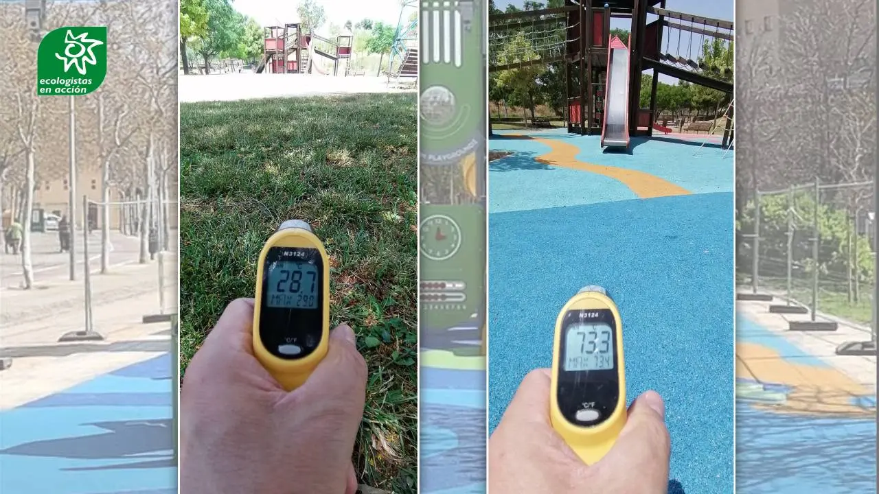 Ecologistas alerta del caucho en parques de Tudela