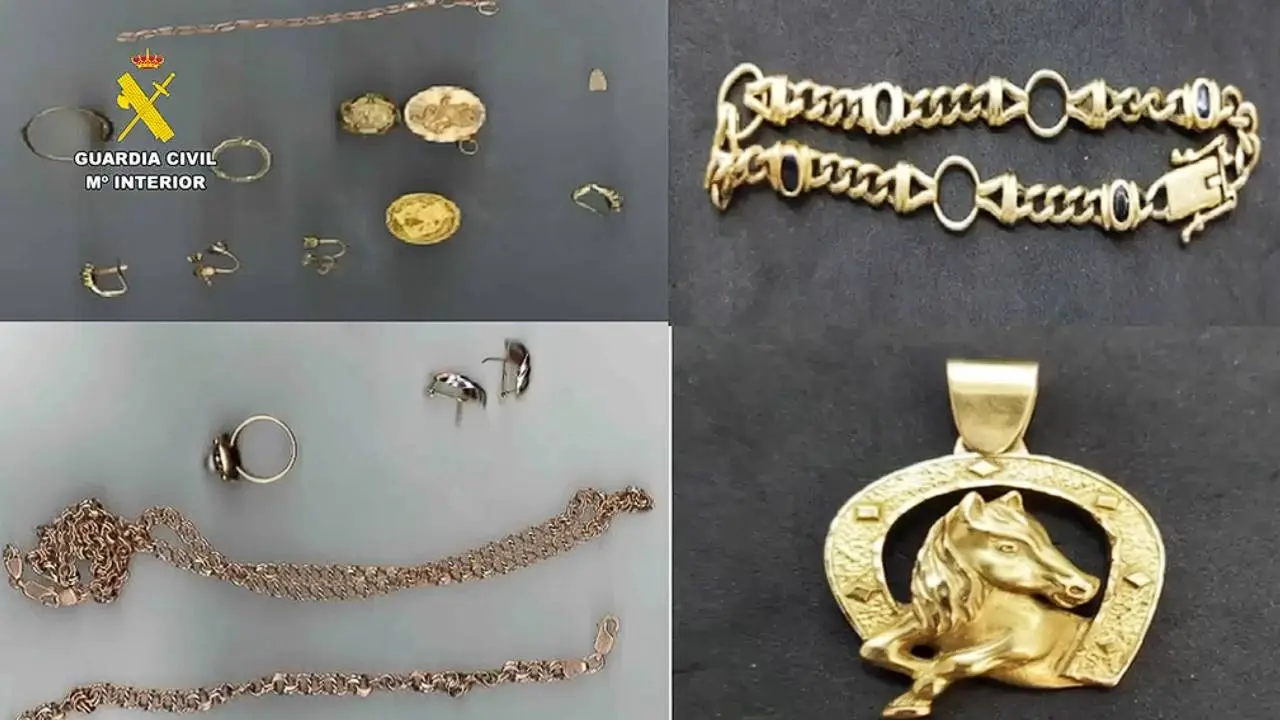 Joyas recuperadas por Guardia Civil de Navarra