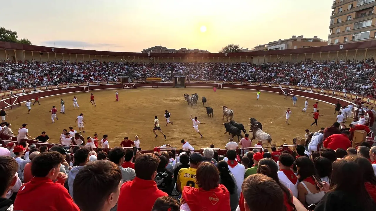 Final del segundo encierro de las fiestas de Tudela 2026. 