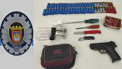 Material incautado a los ladrones por Policía Lcoal de Tudela