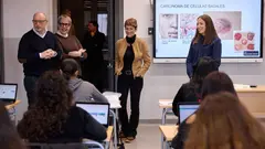 La Presidenta Chivite y el consejero Gimeno, durante su visita a las instalaciones del centro de FP de Tudela.