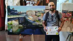 Iker Mugarra, ganador del VIII Concurso de Pintura al Aire Libre de Ribaforada 2026