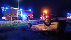 Accidente en Bardenas reales. Foto Bomberos de Navarra