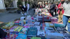 D&iacute;a del Libro en la Plaza de los Fueros a&ntilde;o 2021. Foto Jes&uacute;s Marquina
