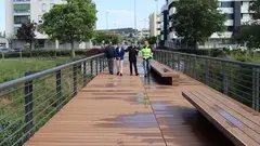 Apertura de la pasarela sobre el r&iacute;o Queiles en Tudela