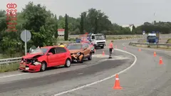Accidente en la A68 Tudela. Foto Polic&iacute;a Foral