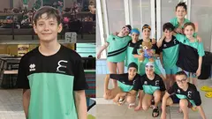H&eacute;ctor Meseguer junto al resto del equipo en los juegos deportivos de nataci&oacute;n
