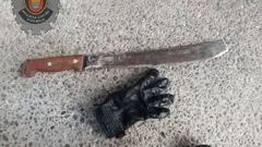Machete utilizado en un delito de lesiones. Foto Polic&iacute;a Local de Tudela