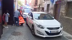 Atropello a una menor en la calle Portal. Foto Polic&iacute;a Local de Tudela