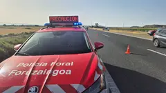 Polic&iacute;a Foral atiende un accidente de tr&aacute;fico en Cortes