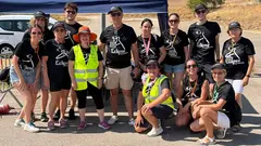 Alcalde de Arguedas junto a voluntarios del eclipse 2026